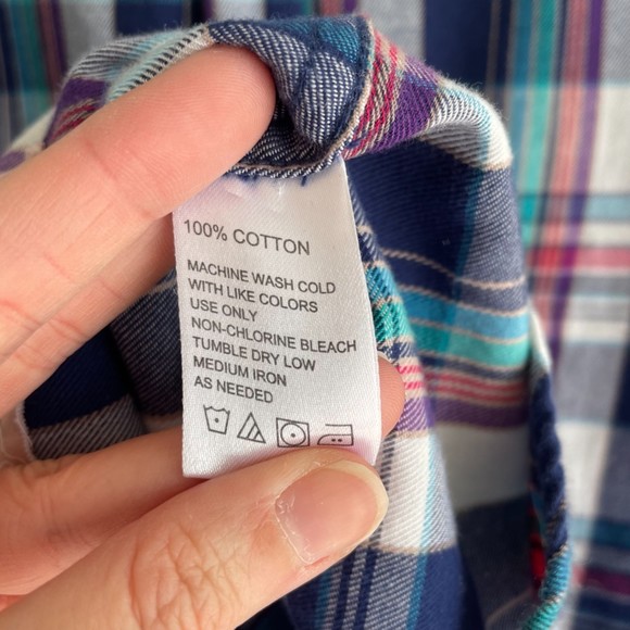 Anthropologie Birds of Paradis by Trovata Multicolor Ladies Plaid Button Down, S - Picture 6 of 9